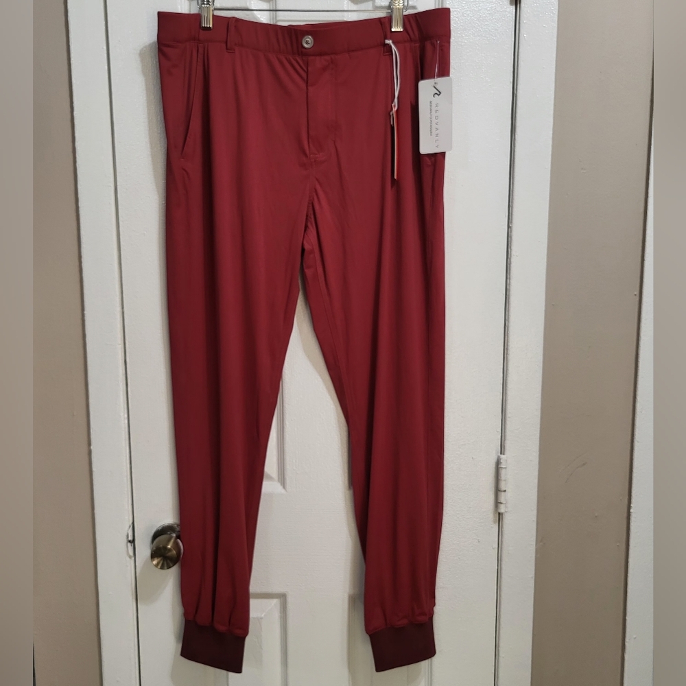 Redvanly Joggers with Elastic Waistband and Tapered Legs